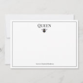 ヴィンテージクイーンクラシックビーパーソナライズされたメモカード ノートカード (正面)