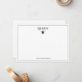 ヴィンテージクイーンクラシックビーパーソナライズされたメモカード ノートカード (正面/裏面インサイチュ)