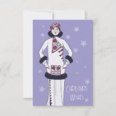 ヴィンテージクイーンクリスマスカード サンキューカード (正面)