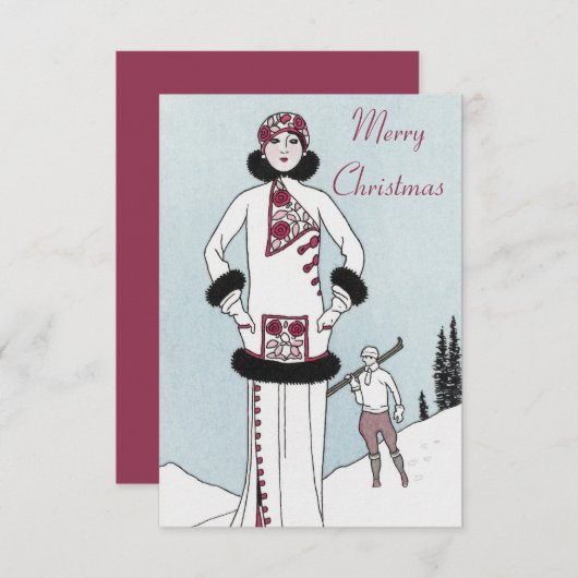 ヴィンテージクイーンクリスマスカード サンキューカード (正面/裏面)