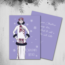 ヴィンテージクイーンクリスマスカード サンキューカード