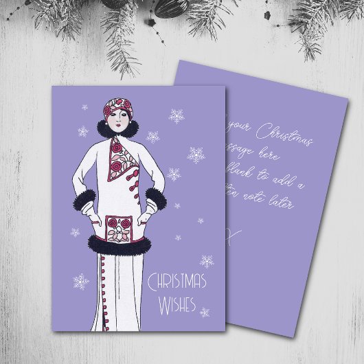 ヴィンテージクイーンクリスマスカード サンキューカード