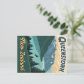 ヴィンテージクイーンズタウンニュージーランド冒険 ポストカード (スタンド正面)