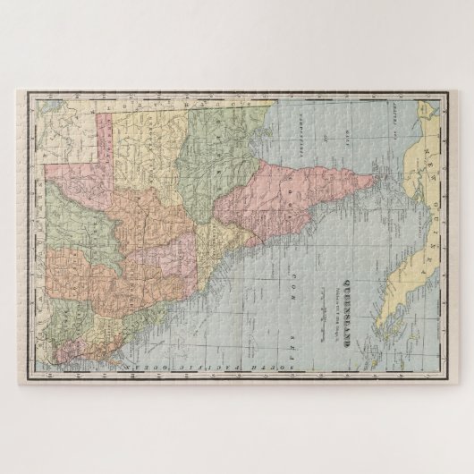 ヴィンテージクイーンズランド州の地図（1901年） ジグソーパズル (横)