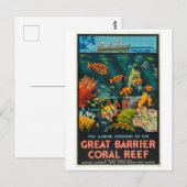 ヴィンテージクイーンズランド素晴らしコーラルバリアリーフ ポストカード (正面/裏面)