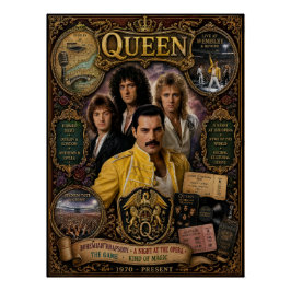 ヴィンテージクイーンバンド フレディ・マーキュリー ウォールアートポスター ポスター