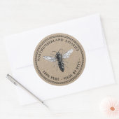 ヴィンテージクイーンビークラフト養蜂製品ラベル ラウンドシール (封筒)