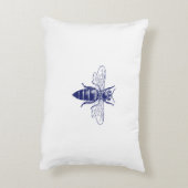 ヴィンテージクイーンビースケッチインブルー アクセントクッション (裏面(縦))