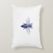 ヴィンテージクイーンビースケッチインブルー アクセントクッション (正面(垂直))