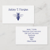 ヴィンテージクイーンビースケッチインブルー 名刺 (正面/裏面)