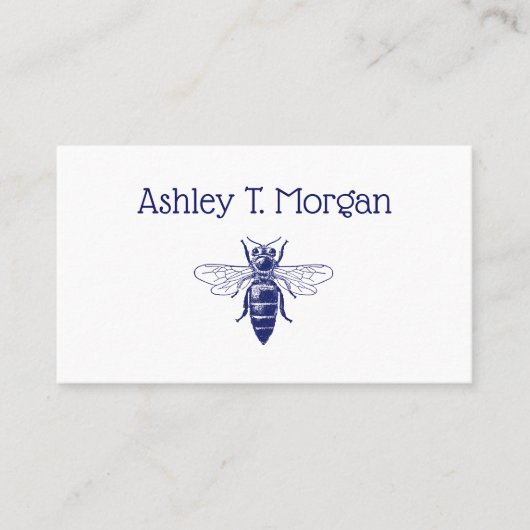 ヴィンテージクイーンビースケッチインブルー 名刺 (正面)