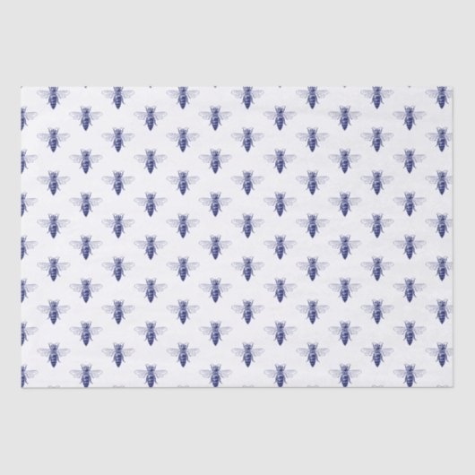 ヴィンテージクイーンビースケッチインブルー 薄葉紙 (正面)