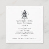 ヴィンテージクイーンビーハイブ養蜂家 スクエア名刺 (裏面)