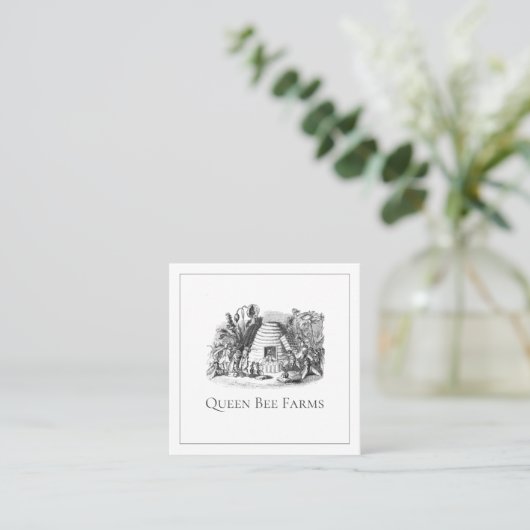 ヴィンテージクイーンビーハイブ養蜂家 スクエア名刺 (スタンド正面)