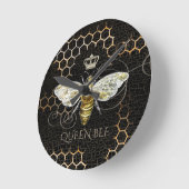 ヴィンテージクイーンビー王室のクラウンハニカムブラック ラウンド壁時計 (傾斜)