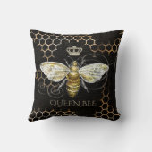 ヴィンテージクイーンビー王室のクラウンブラック クッション (裏面)