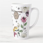 ヴィンテージクイーンビー王室の金ゴールドクラウン&スクロール名 カフェラテマグ (右)