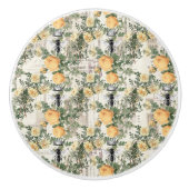 ヴィンテージクイーンビー&イエローローズ セラミックノブ (正面)