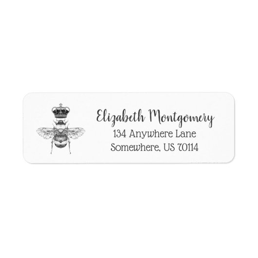 ヴィンテージクイーンビー&クラウン |パーソナライズされた | ラベル (正面)