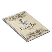 ヴィンテージクイーンビー&ストライプ |パーソナライズされた | ノートブック (右側)