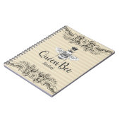 ヴィンテージクイーンビー&ストライプ |パーソナライズされた | ノートブック (左側)