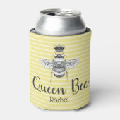ヴィンテージクイーンビー&ストライプ |パーソナライズされた | 缶クーラー (缶正面)