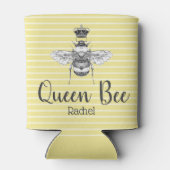 ヴィンテージクイーンビー&ストライプ |パーソナライズされた | 缶クーラー (裏面)