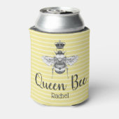 ヴィンテージクイーンビー&ストライプ |パーソナライズされた | 缶クーラー (缶裏面)
