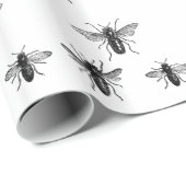 ヴィンテージクイーンビー&ワーキングビーズイラストレーション ラッピングペーパー (ロールコーナー)