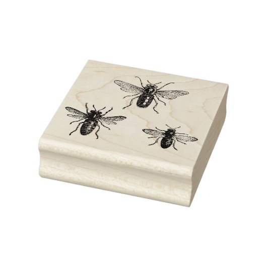 ヴィンテージクイーンビー&ワーキングビーズイラストレーション ラバースタンプ (スタンプ)