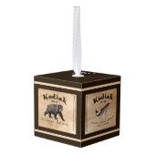 ヴィンテージクサケのラベル キューブオーナメント (裏面アングル)