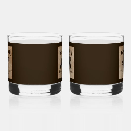 ヴィンテージクサケのラベル（クマ） ウイスキーグラス (右)