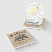 ヴィンテージクサケのラベル ストーンコースター (横)