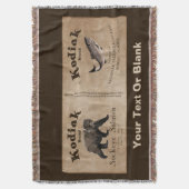 ヴィンテージクサケのラベル スローブランケット (正面縦)