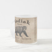 ヴィンテージクサケのラベル フロストグラスマグカップ (正面左)