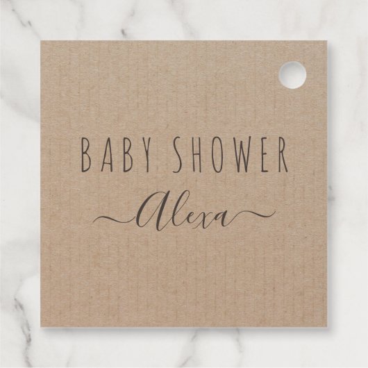 ヴィンテージクシンプルラフト紙ベビーシャワー フェイバータグ (裏面)