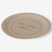 ヴィンテージクシンプルラフト紙ベビーシャワー ペーパープレート (アングル)