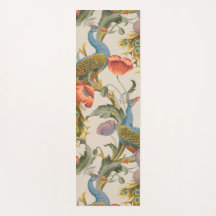 ヴィンテージクジャクとピンクと紫のケシ