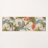 ヴィンテージクジャクとピンクと紫のケシ ヨガマット (正面(横))