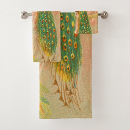 ヴィンテージクジャクと絵を描花 バスタオルセット (インサイチュ)