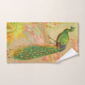 ヴィンテージクジャクと絵を描花 バスタオルセット (ハンドタオル)