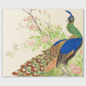 ヴィンテージクジャクと絵を描花 ラッピングペーパー (フラット)