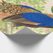 ヴィンテージクジャクと絵を描花 ラッピングペーパー (角)