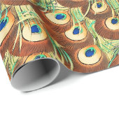 ヴィンテージクジャクと絵を描花 ラッピングペーパー (ロールコーナー)