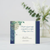 ヴィンテージクジャクの羽根 ネイビーブルー RSVP 返信 (スタンド正面)