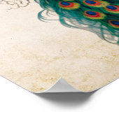 ヴィンテージクジャクの鳥かごビクトリアン ポスター (角)