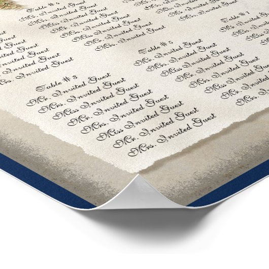 ヴィンテージクジャク6 -披露宴テーブルの座席表 ポスター (角)