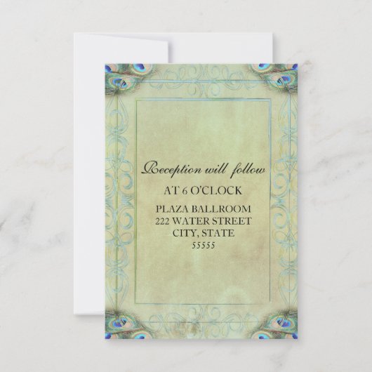 ヴィンテージクジャックウェディングレセプションカード 招待状 (正面)