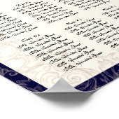 ヴィンテージクジャックネイビー披露宴テーブル座席表 ポスター (角)