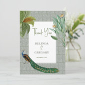 ヴィンテージクジャックフェザー熱帯緑結婚園 サンキューカード (スタンド正面)